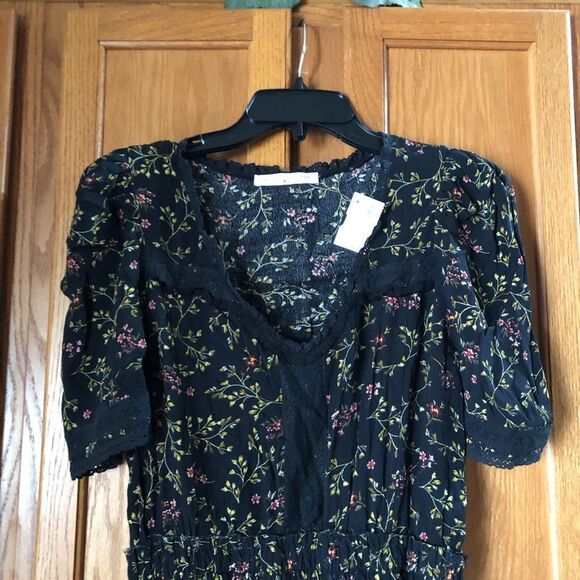 EYE OF THE NEEDLE Dark Romance Ditsy Print Ruffle Mini Dress - S - Picture 4 of 16